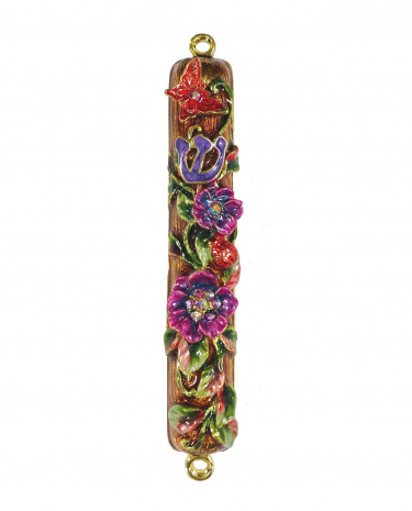 Enameled Radiance Butterfly Mezuzah