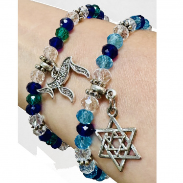 Glass Beaded Stretch Bracelet Costal Colors