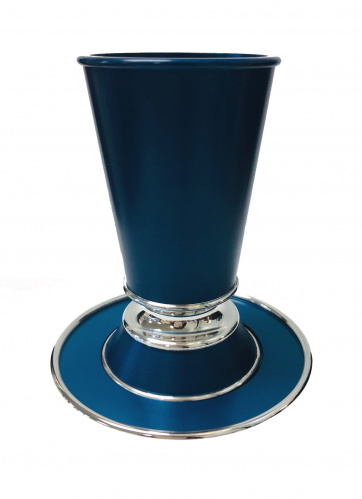 Turquoise Dana Modern Kiddush Cup with Tray