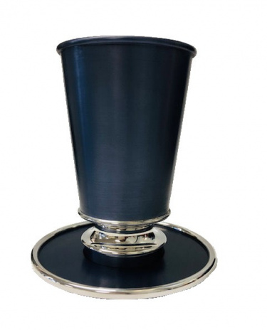 Slate Gray Leah Kiddush Cup with Tray