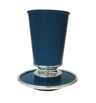 Turquoise Leah Kiddush Cup with Tray