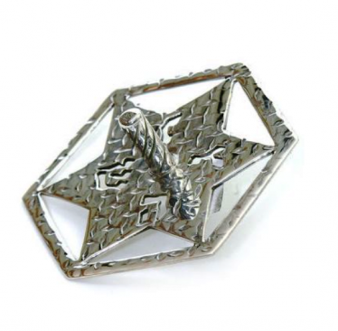 Avi Nadav Hanukkah Hollow Silver Dreidel Star of David