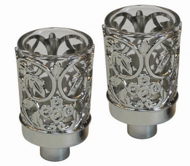 Flowers Glass Candle Holders