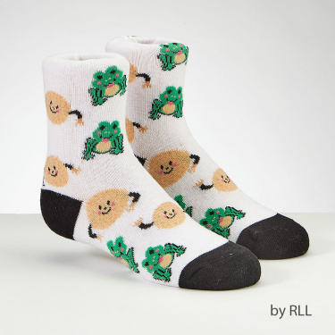 Passover Kids Crew Socks, Frogs and Matzah Balls Design