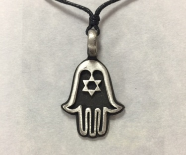 Pewter Hamsa with Star Necklace