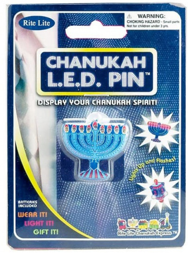 Menorah Shaped Flashing LED Pin