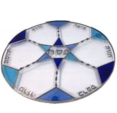 Beaded Glass Seder Plate by Anat Brigg