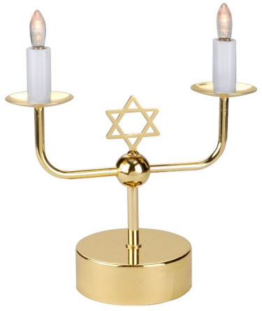 Battery Operated Shabbat Candleholders with LED Bulbs