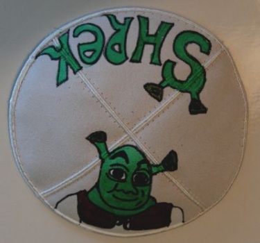 Shrek Hand Painted Yarmulke  