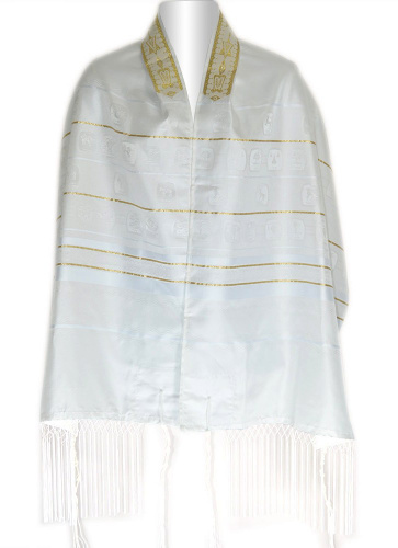 Shvotim White and Gold Tallit Size 22