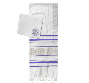 Purple Petite Star Royal Tallit Set
