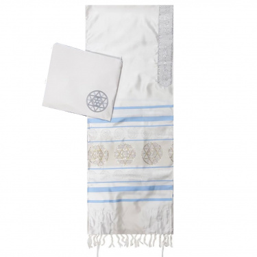 Sky Blue Petite Star Royal Tallit Set