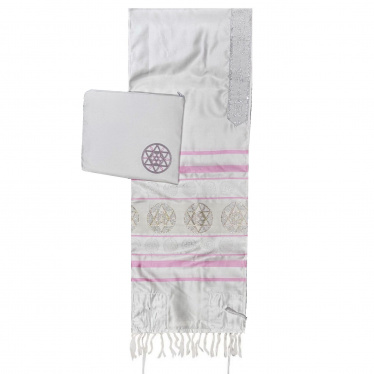 Pink Petite Star Royal Tallit Set
