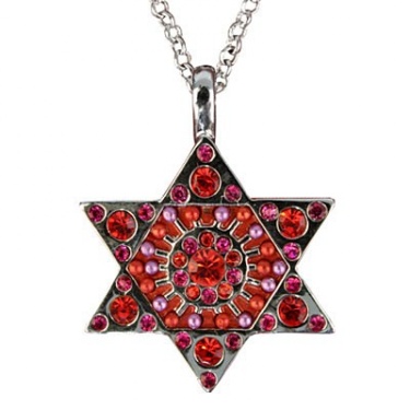 Star of David Necklace - Red