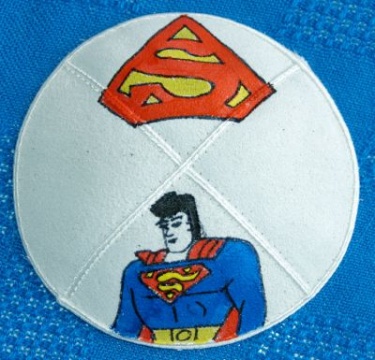 Superman Hand Painted Yarmulke