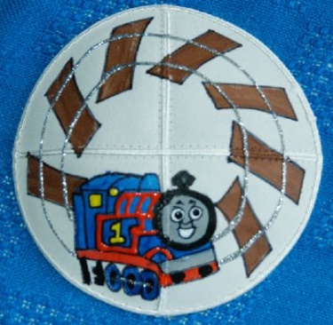 Thomas the Train Hand Painted Kipah