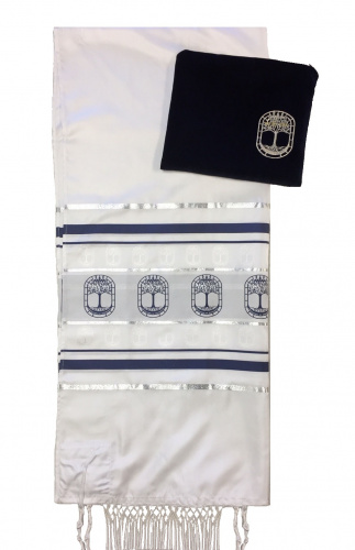 Tree of Life Tallit Set, Navy