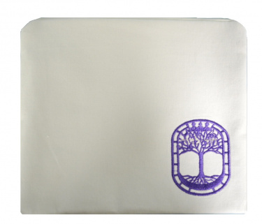 White and Violet (Purple) Tree of Life Tallit Bag 