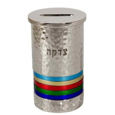 Emanuel Anodized Aluminum Rings Tzedakah Box