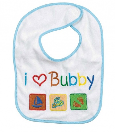 I Love Bubby Bib Blue