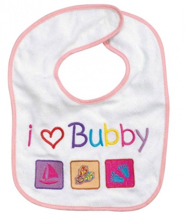 I Love Bubby Bib Pink