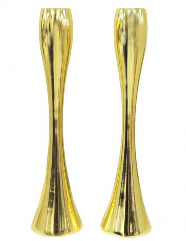 Gold-tone Contemporary Candlesticks