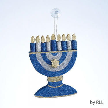 Chanukah Menorah Glitter Decoration