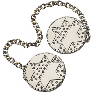 Nickel Round Star of David Tallit Clips 