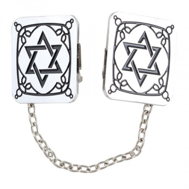 Nickel Star of David Tallit Clips 