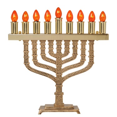 Electric Brass Knesset Menorah