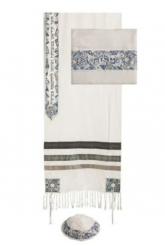 Emanuel Gray Magen David LARGE Tallit