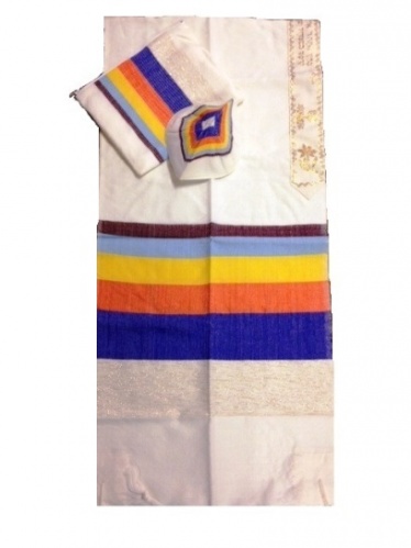 Gabrieli Wide Stripe Wool Multi Color Small Tallit