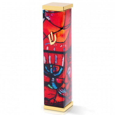 Red Marc Chagall Mezuzah Design 8cm