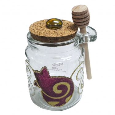 Hand Made Pomegranate Swirl Honey Jar