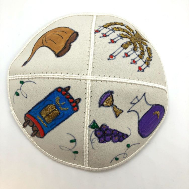 Symbols Hand Painted Yarmulke