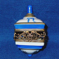 Limoges Dreidel with Brass Filigree