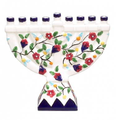 Floral Ceramic Menorah