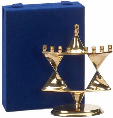 Brass Star of David Menorah