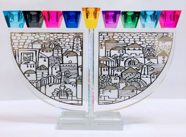 Crystal Colors Jerusalem Menorah