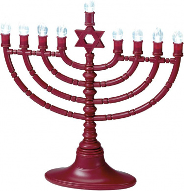 Electric Chanukah Menorah Burgundy