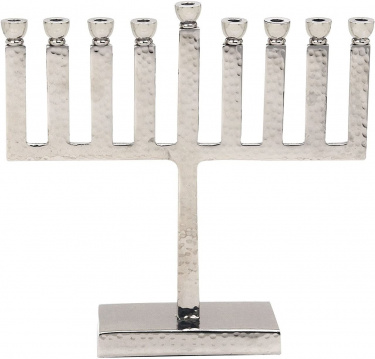 Contemporary Hammered Aluminum Menorah