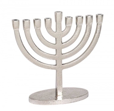 Hammered Aluminum Menorah