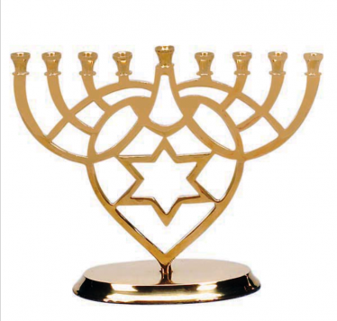 Brass Contemporary Jewish Star Menorah