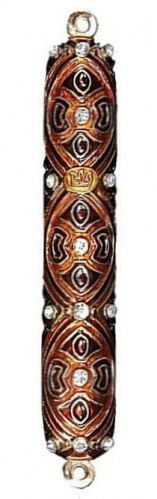 Copper and Brown Mezuzah 