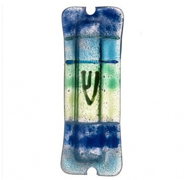 Blue-Green Glass with Lines Meuzah