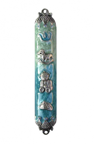 Enameled Boy's Mezuzah