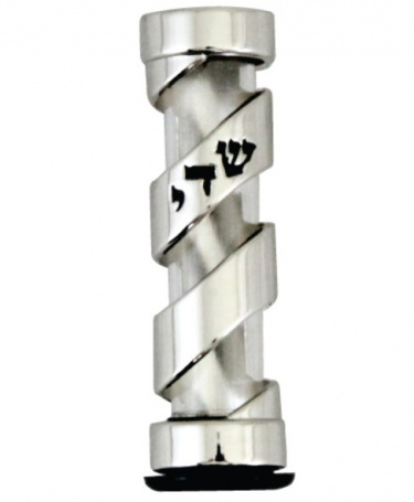 Swirl Nickel Plated Car Mezuzah