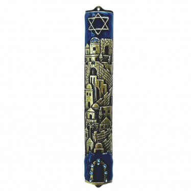 Enameled Jerusalem Mezuzah Large