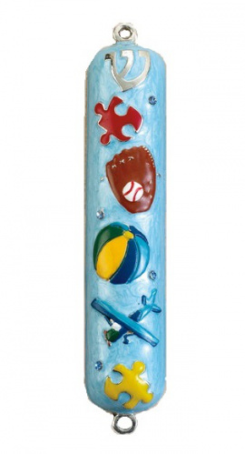 Boy's Enameled Mezuzah