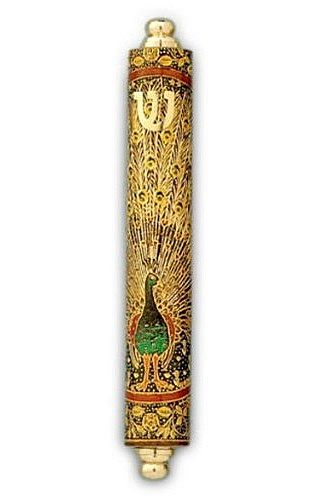 Peacock Wood Mezuzah